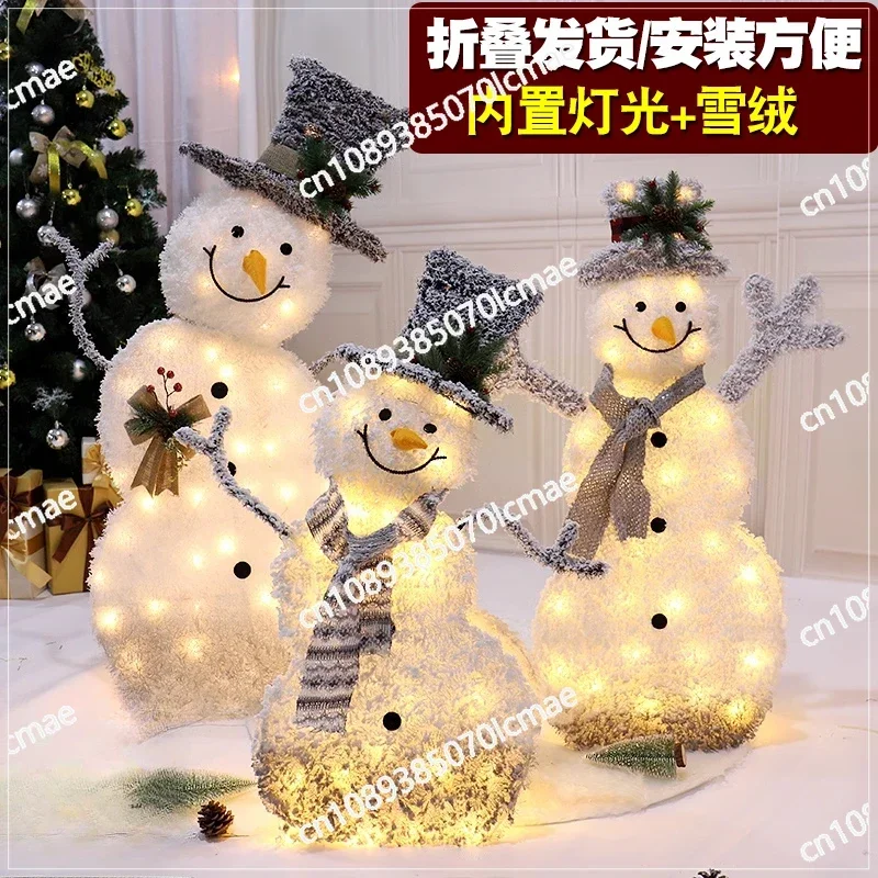 Christmas Scene Decoration Luminous Snowman Ornament Shopping Mall Window Hotel Christmas Tree Beautiful Elk Props