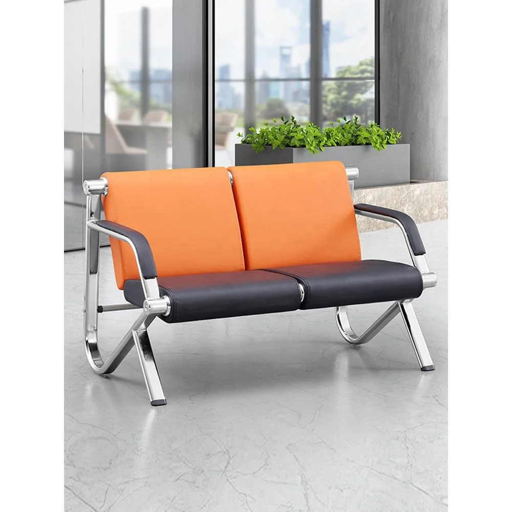 Moderno de alta qualidade estável durável 1.2mm espessura do tubo laminado a frio estrutura de aço couro hospital aeroporto recepção cadeira de espera