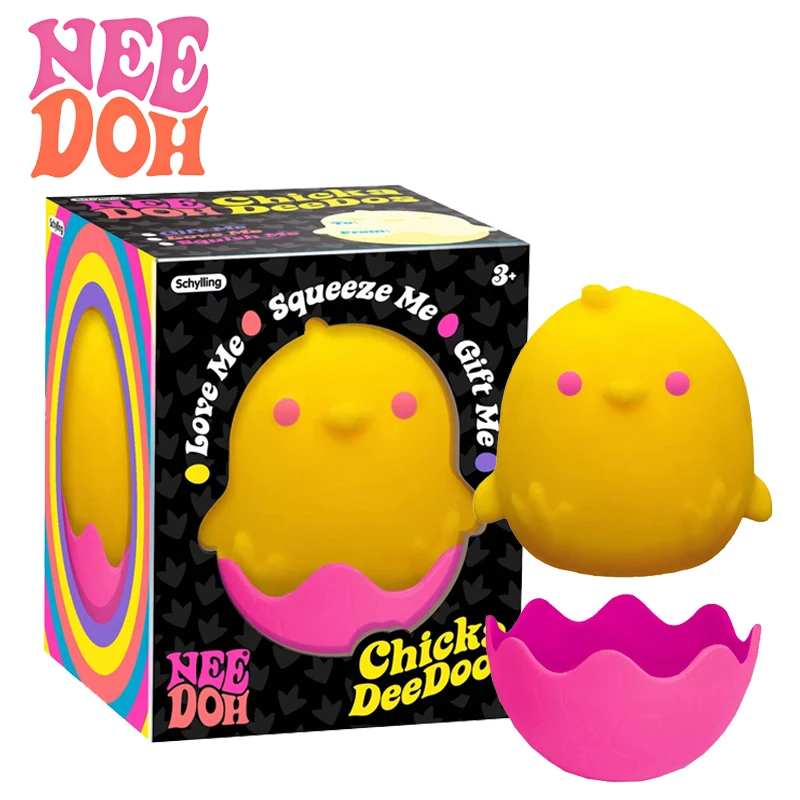 Needoh Chicka DeeDoos Easter Egg Chick Squishy Toy Fast Rebound Squeeze Dough Filled Sensory Relax ASMR Stress Relief Toy Gift