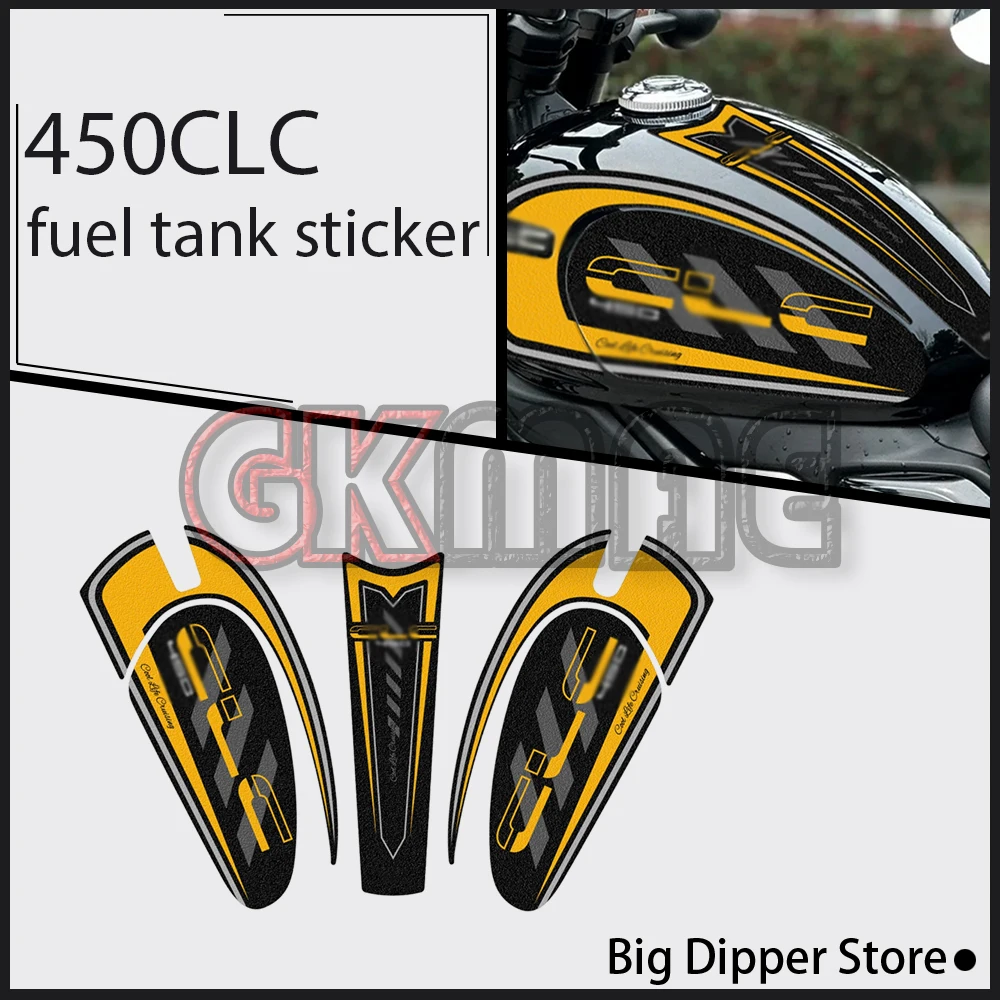 For CF moto 450 CLC 450CLC Motorcycle Modified Fuel Tank Sticker Anti-slip Stickers Decorative Fishbone Sticker