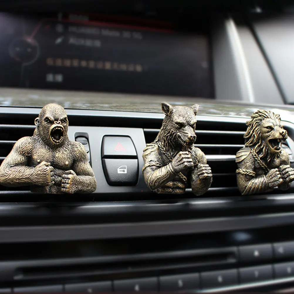 

3Sets Car Aroma Clips Exquisite Resin Animals Design Vent Diffuser for Long-Lasting Fragrance Car Interior Freshener Decorative