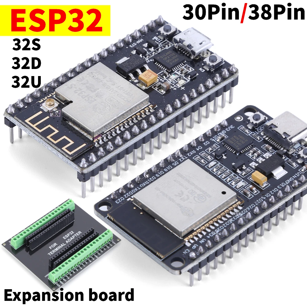 ESP32 مجلس التنمية واي فاي + بلوتوث استهلاك الطاقة منخفضة للغاية ثنائي النواة ESP-32S ESP32-32D/32U ESP 32 لوح تمديد