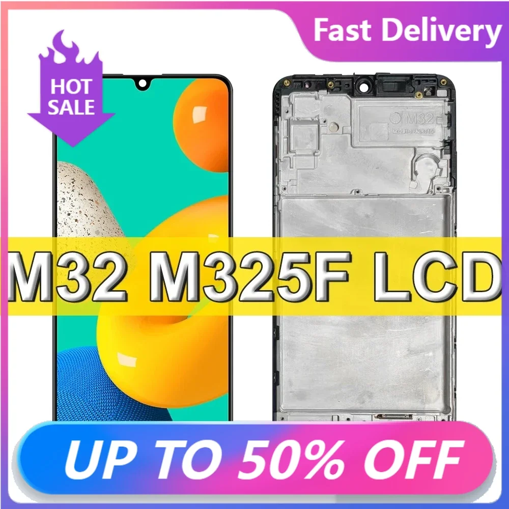 

OLED For Samsung Galaxy M32 4G SM-M325F LCD Display Touch Screen Digitizer Assembly Replacement For Samsung M32 Screen Fast Deli