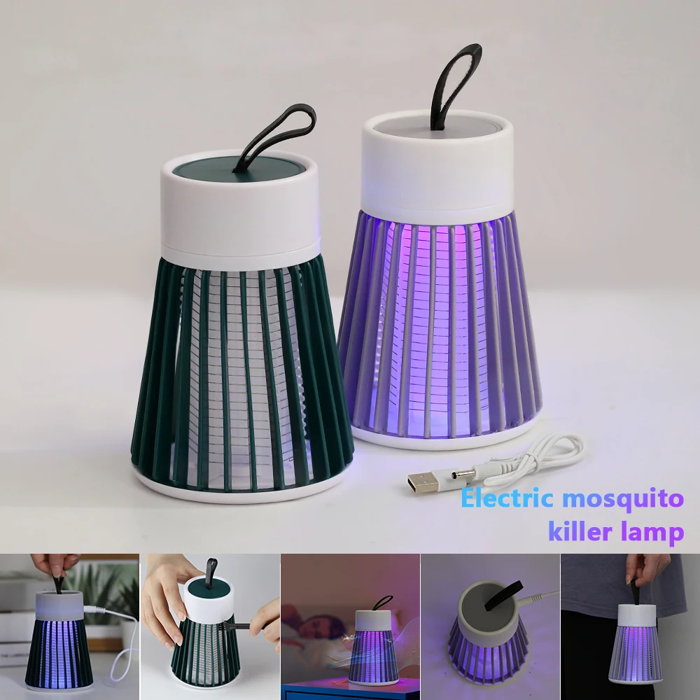 USB Rechargeable Anti Mosquito Lamp Electric Shock Mosquito Killer Lamp Insect Trap Outdoor Camping Lighting Repellent Lights