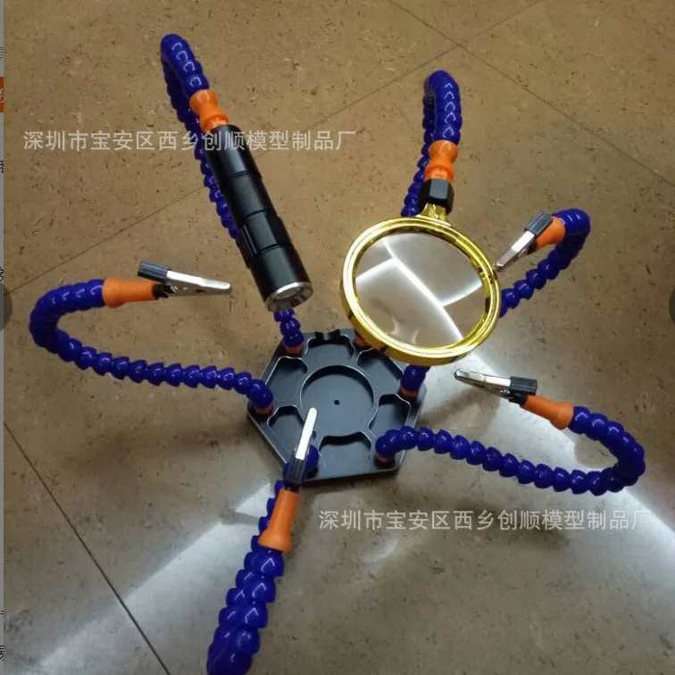 Six-claw multi-functional aluminum alloy welding table, model aircraft accessories XT60 flight control, crossing machine FPV 6-c
