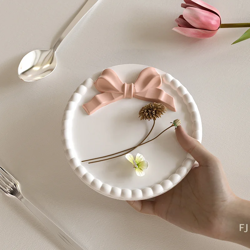 [YU]DIY Bow Bubble Tray Coaster Silicone Mold Plaster Epoxy Concrete Cement Mould Handicrafts Gift Jewelry Storage Tray