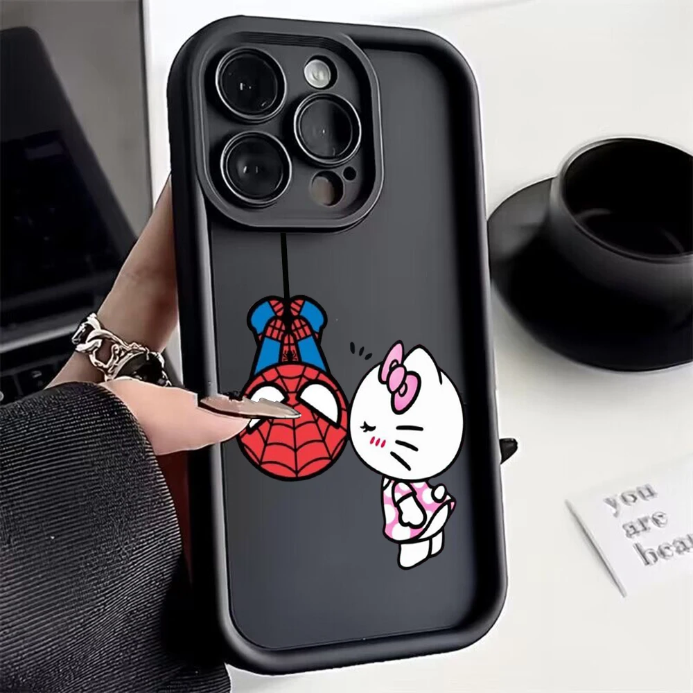 

Cartoon Spiderman HelloKitty Phone Case For Samsung A05S A10S A11 A12 A20S A21S A13 A14 A54 A34 A53 A33 Cover With Hand Strap