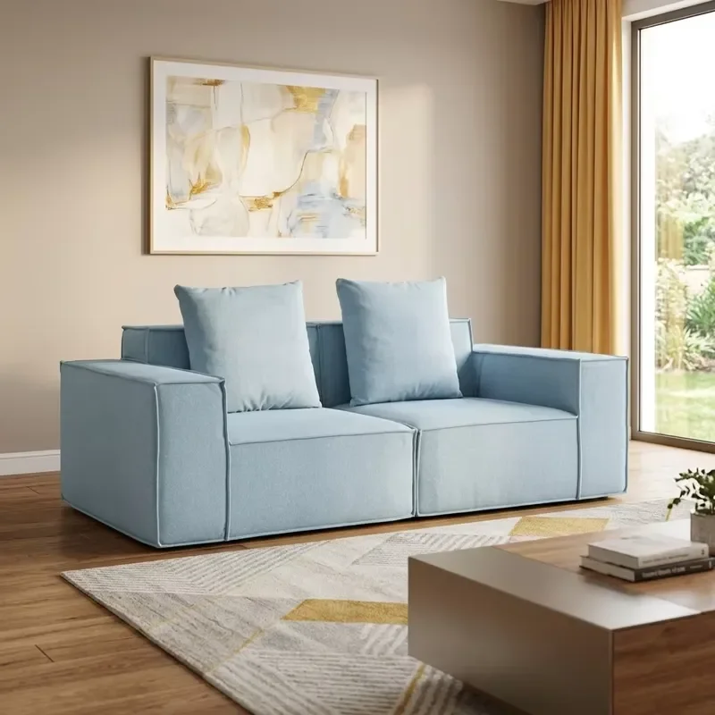 Brand New Fabric Design Sectional Compressed Sofa Set No Assembly Modular Combination Sofa for Living Room Bedroom Hotel