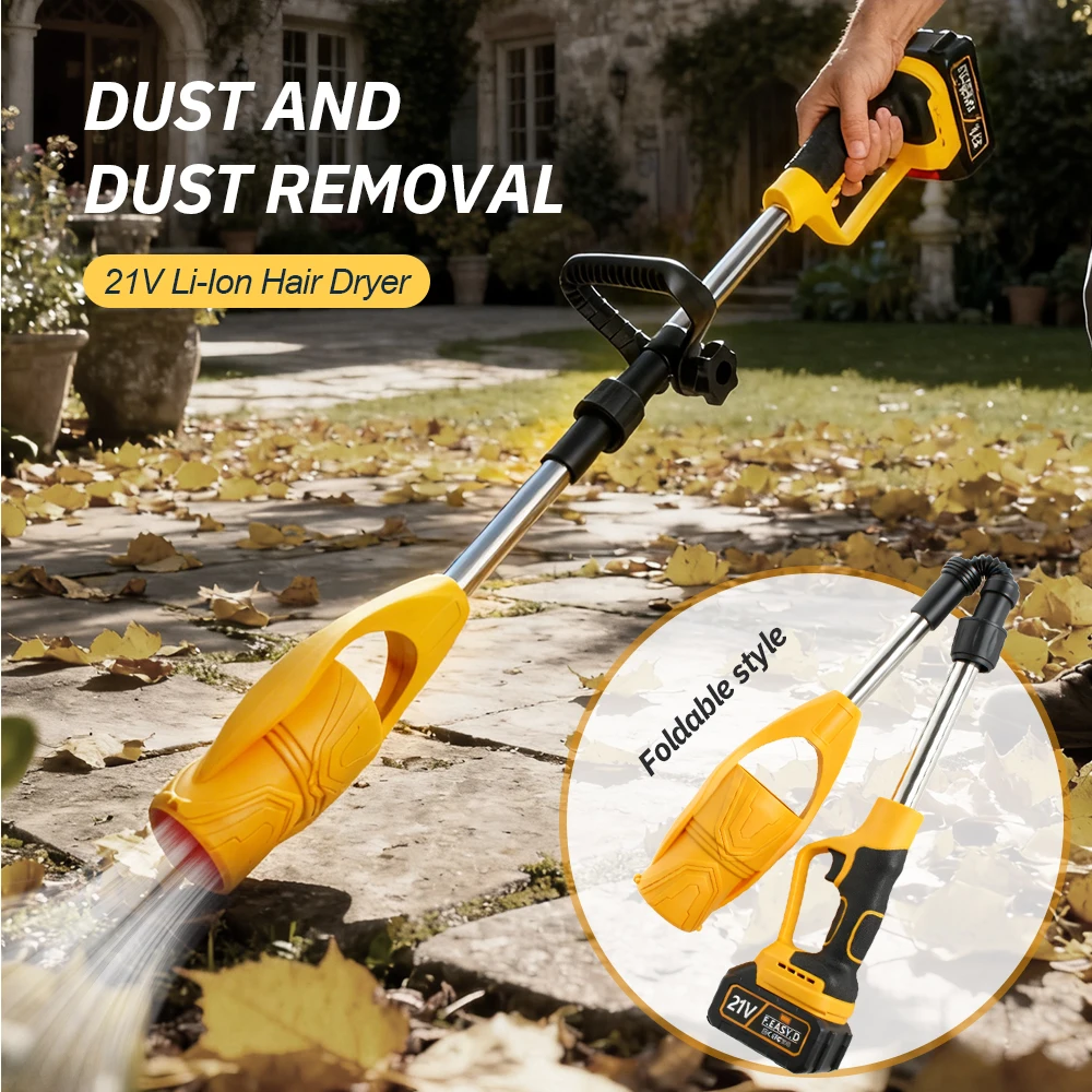 

Беспроводная воздуходувка для листьев, 21 В, портативная электрическая снегоочистительная воздуходувка, литий-ионная пылесос с батарейным питанием для удаления листьев и снега на открытом воздухе