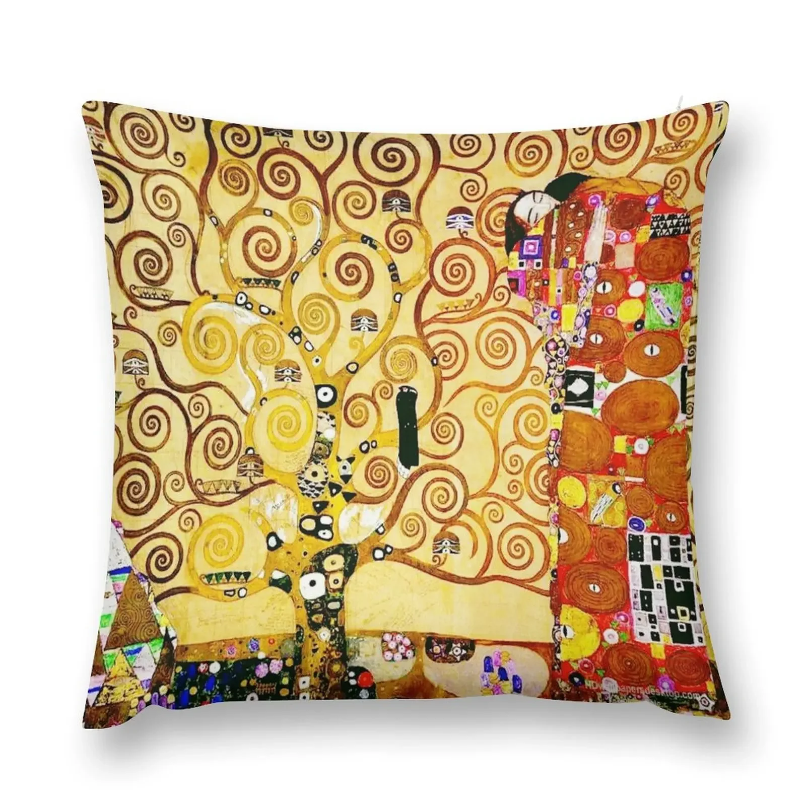 

Gustav Klimt The Tree of Life Art Nouveau Symbolism Throw Pillow Pillows Aesthetic home decor items pillow