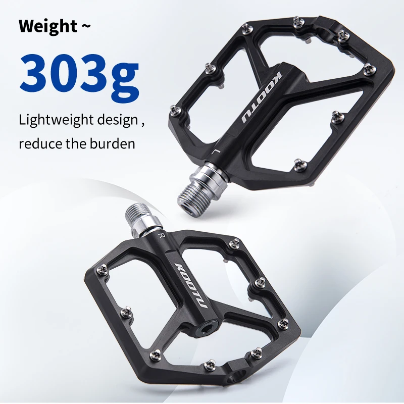 

KOOTU Mountain Bike Pedals Sealed Bearing 9/16 Aluminum Alloy Pedals, Bicycle Universal Pedals