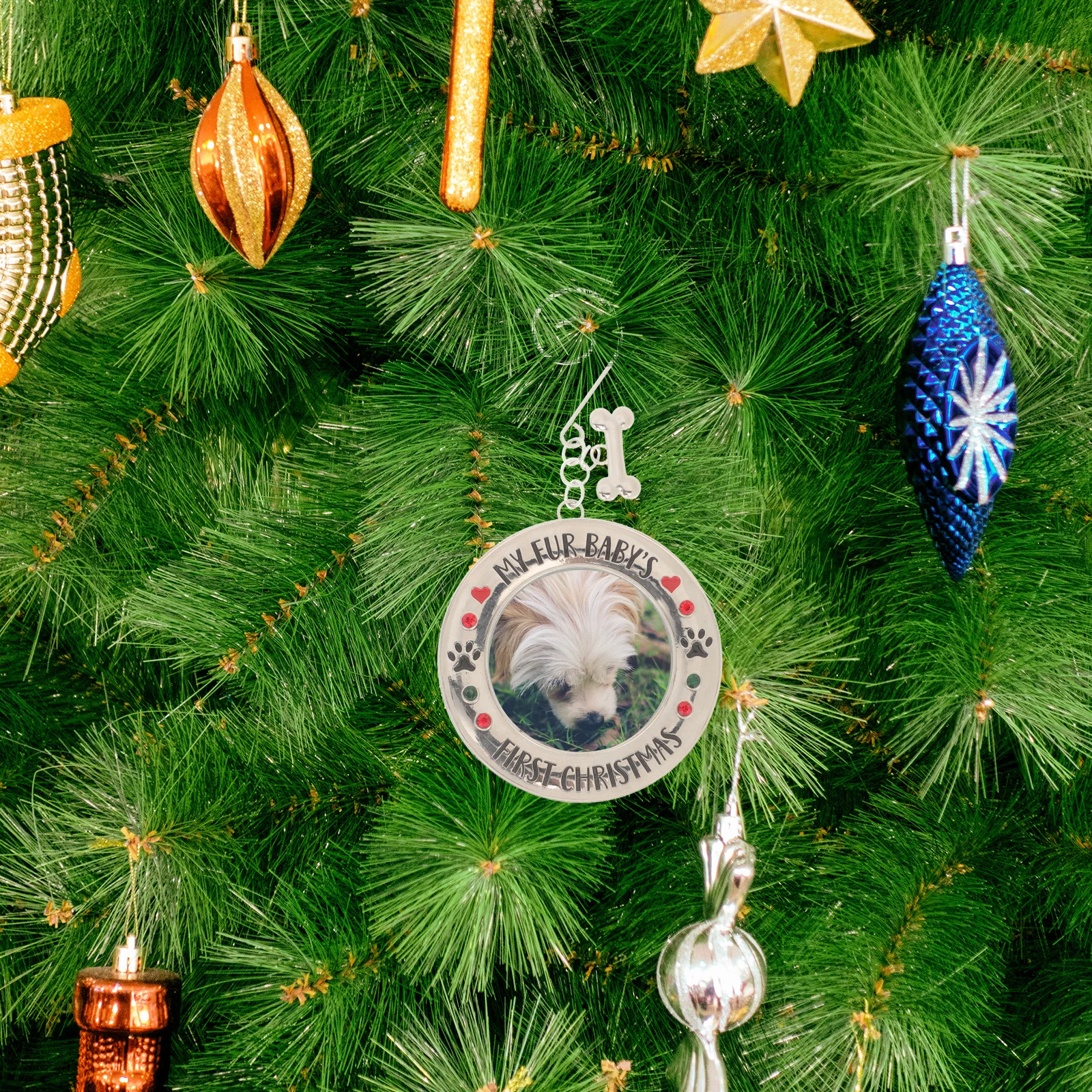 

Christmas DIY Metal Photo Frame Pendant Keepsake Ornament Decorative Hanging Xmas Picture Frame Pendant Holiday Decoration