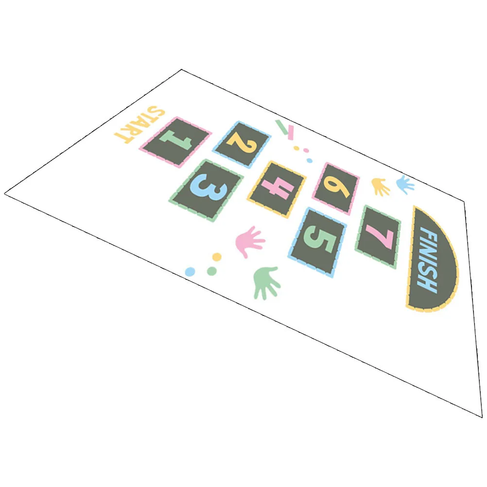

Number Game Floor Decal Hopscotch Pattern Premium Material Removable Non-Damaging Floor Sticker for Kids Playroom Classroom