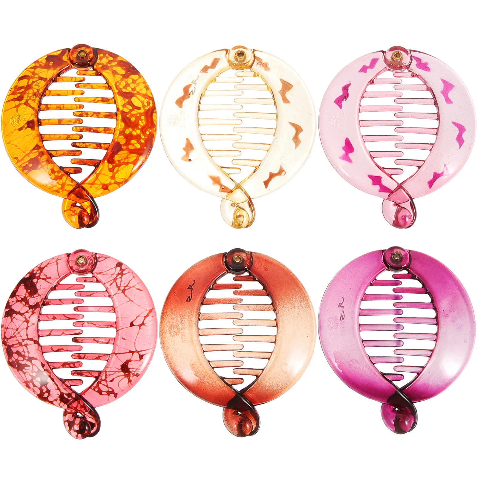 6pcs Banana Hair Clips Lightweight Safe Stylish Women Accessories Thick Hair Ponytail Holder Travel Party Wedding