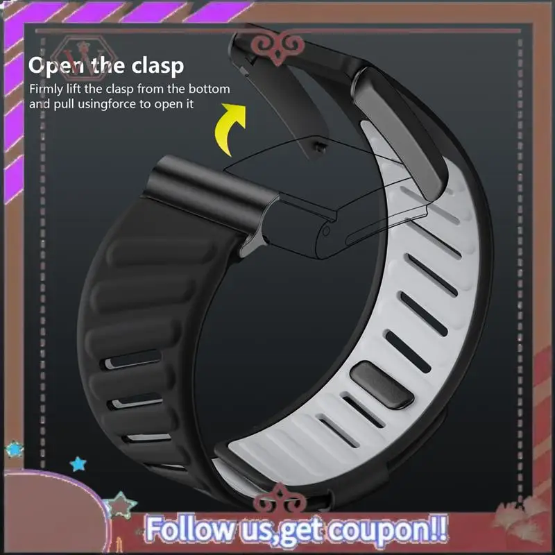 ABBG-Sport Flex سوار معصم ناعم الملمس سيليكون مقاوم للماء ومقاوم للعرق متوافق مع Forwhoop 4.0 Sport Band Blac