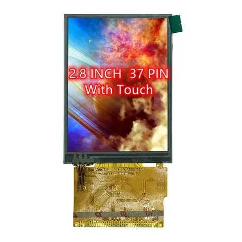 ILI9341 37 pin 2.8 inch TFT LCD display with touch panel 240320 8/16bit Wide view angle High brightness Socket interface