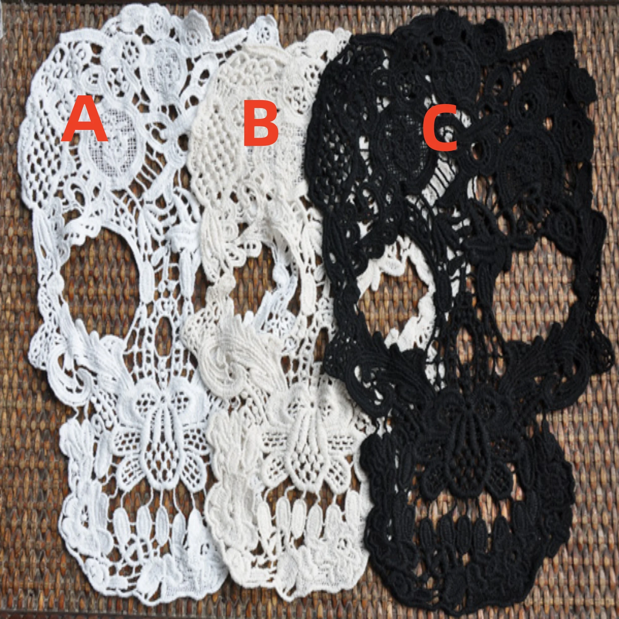 

1 piece beige/ivory.black embroidered appliques,Cotton skull clothing patch,Applique lace for clothes bag
