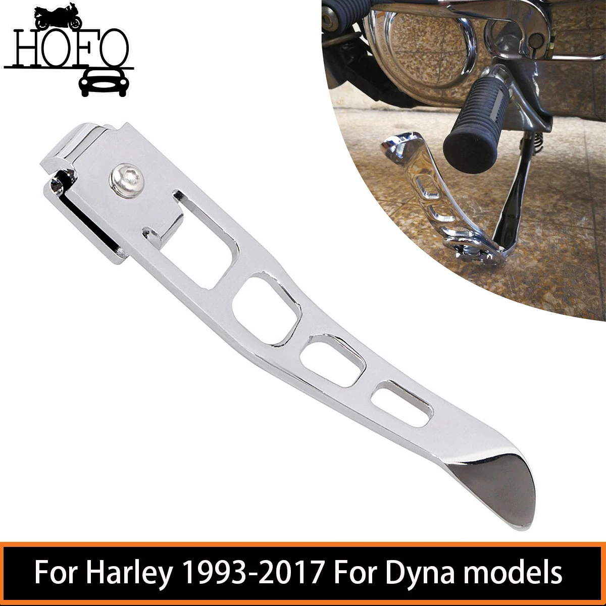 

Motorcycle Foot Pedal Stand Kickstand Extension Chrome Motorcycle Accessories For Harley 1993-2017 For Dyna models ﻿