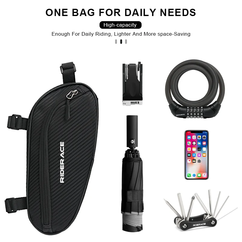 RIDERACE Waterproof Cycling Tube Bag For MTB Bike Triangle Bag Road Cycling Frame Front Bags Repair Tools Rainproof Bicycle Bag - view 2