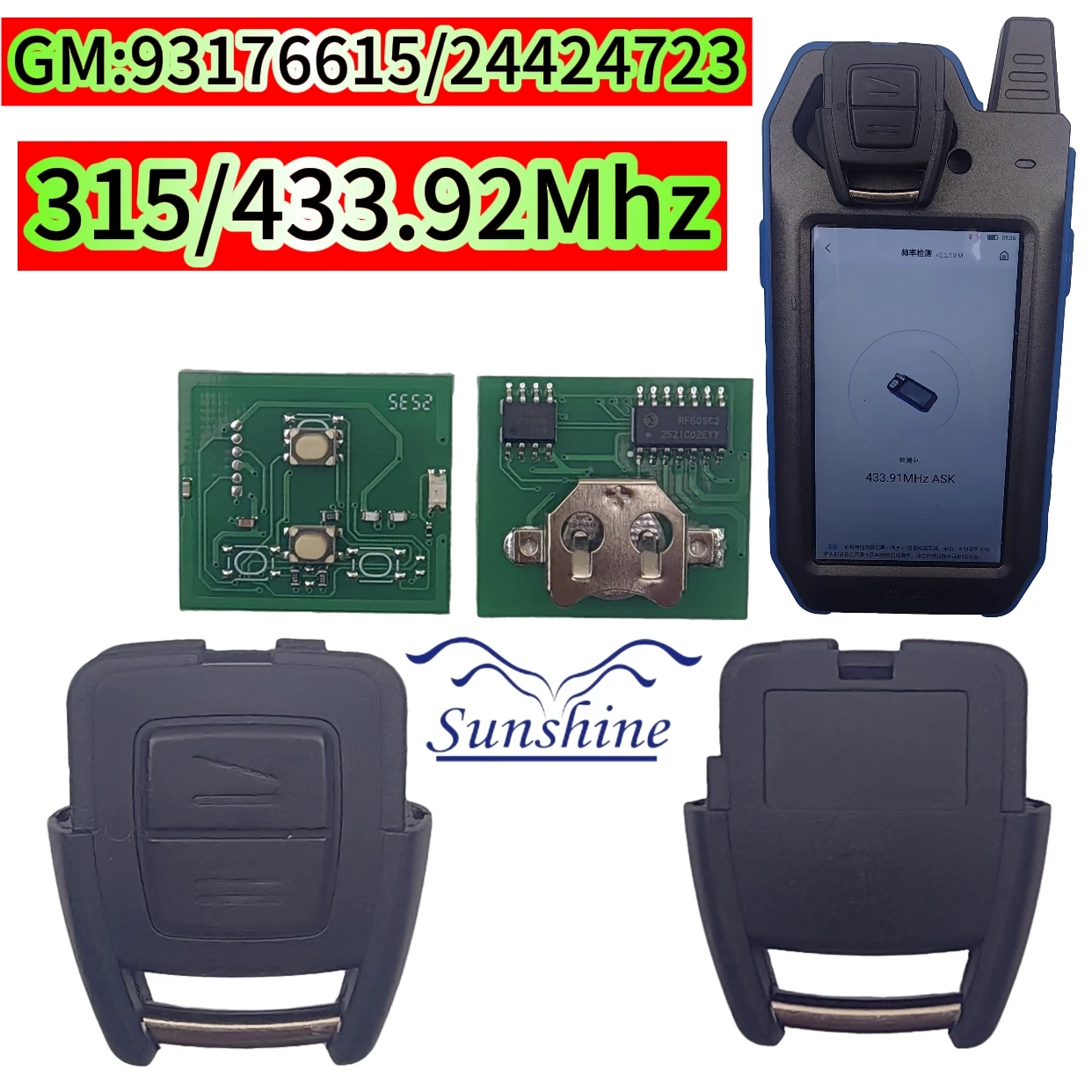 

2PCS Car Remote Key PCB 93176615 315/433MHz For Opel Vauxhall Astra A/G Zafira A 200-2004 Holden For BOSCH TS 1998-2005 2Button