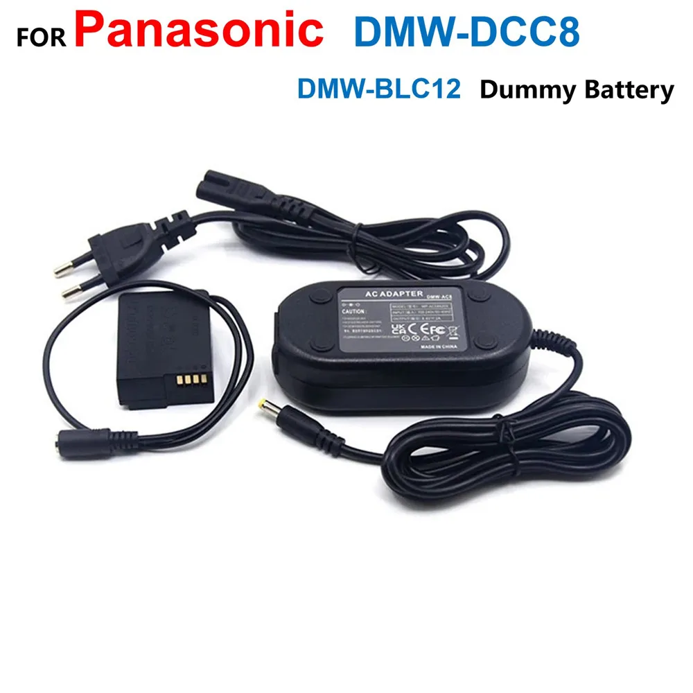 DCC8 DC Coupler DMW-BLC12 BLC12E Fake Battery+Power Adapter DMW-AC8 For Lumix DMC GX8 FZ1000 FZ2000 FZ2500 G7 G5 GH2 GH2K GH2S