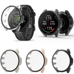 Hard Edge Shell Glass Screen Protector Film Smartwatch Frame Case For Garmin Forerunner 165/Music Bumper Cover Smart Accessories