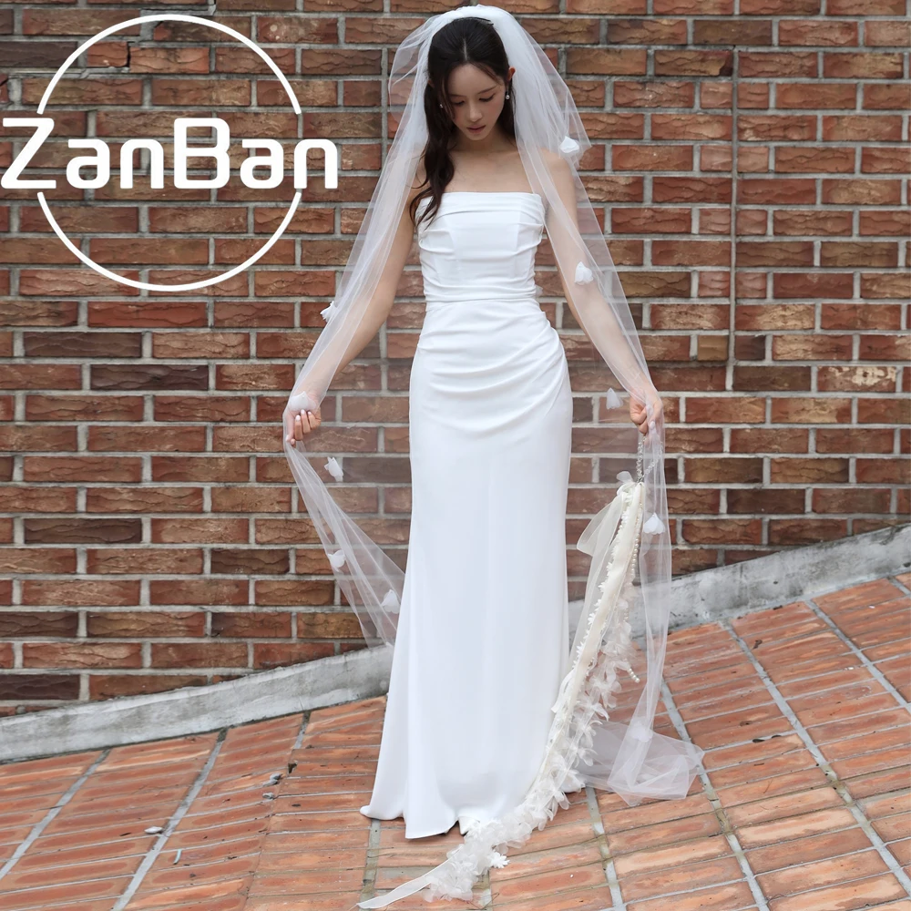 ZanBan Customized New Bridal Gowns Sleeveless Strapless Wedding Dress Mermaid Elegant Formal Vestido De Novia Floor-Length 웨딩드레스