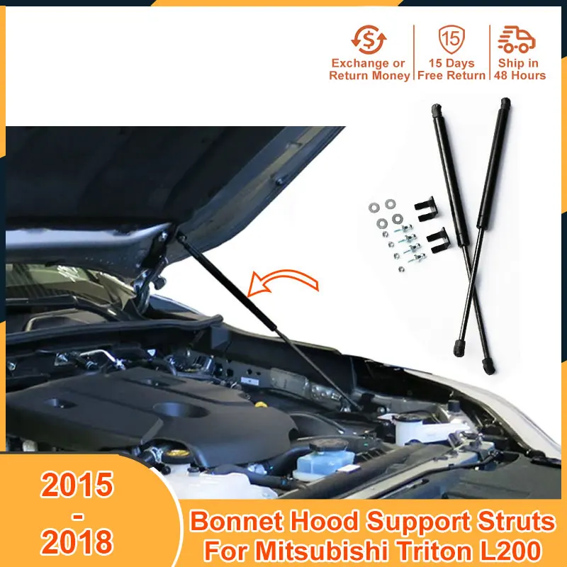 

2015-2018 Bonnet Hood Support For Mitsubishi Triton L200 2015 2016 2017 2018 Accessories Hood Damper Lift Support Gas Strut Bars