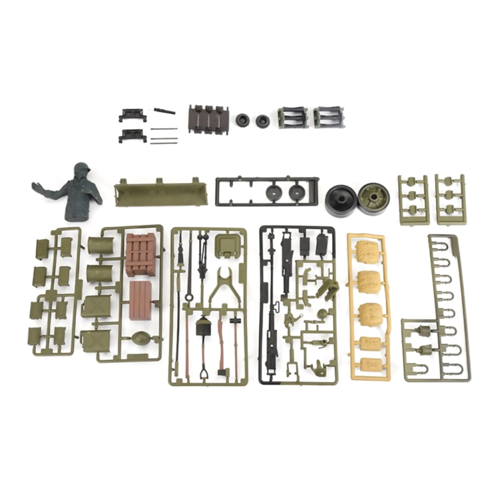 For Henglong 1/16 RC Tank 3898-1 USA Sherman M4A3 RC Tank Plastic Soldier Accessories Plastic Self-assembled Parts Kit