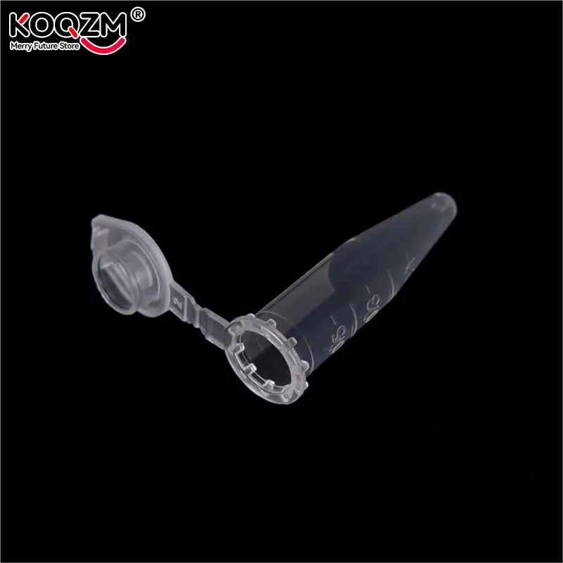 Tubo de ensayo de microplástico transparente, contenedor de tapa a presión para muestras de laboratorio, suministros de laboratorio, 50 piezas, 0,5 ML