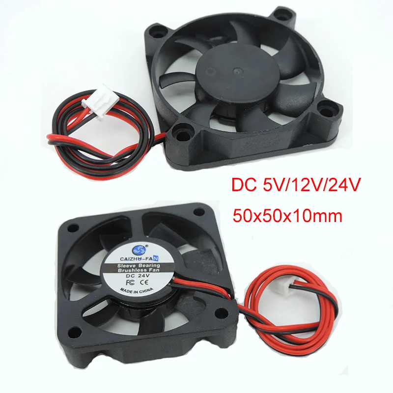 DC 5010 5V/12V/24V Computer CPU Cooler Mini Ventola di raffreddamento 50MM Piccola ventola di scarico per stampante 3D 2 pin 50x50x10mm W1