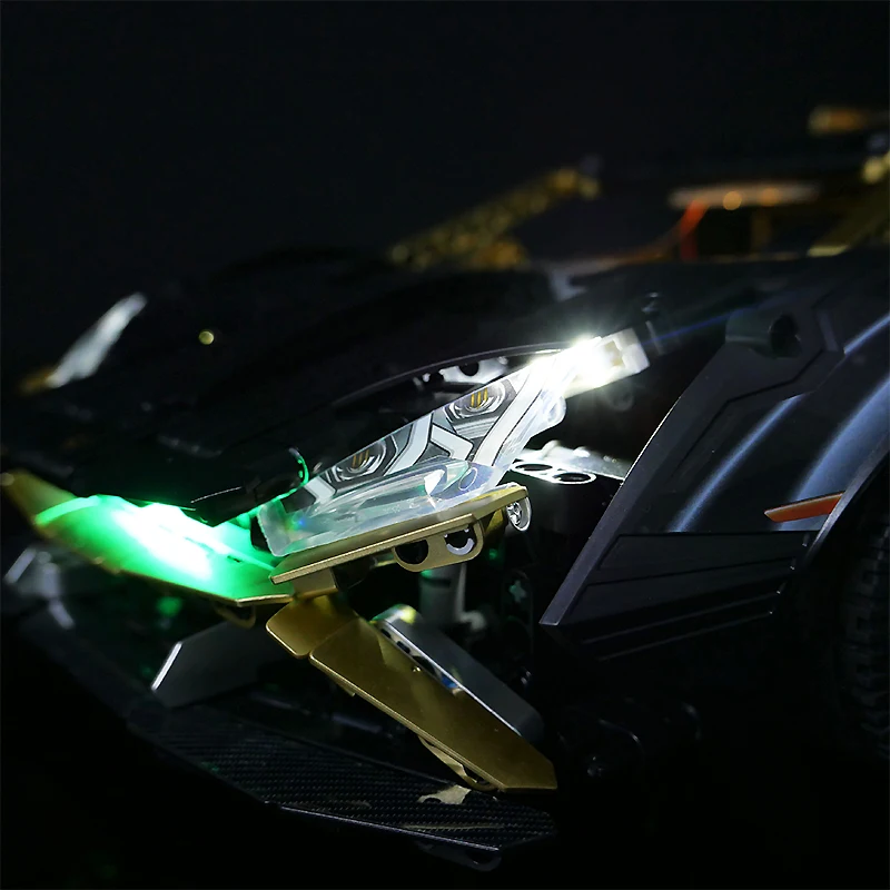 RC-スポーツカー用LEDライトキット,日曜大工,テクニカルカー,ブロックなしのLEDライトのみ,モデル10600