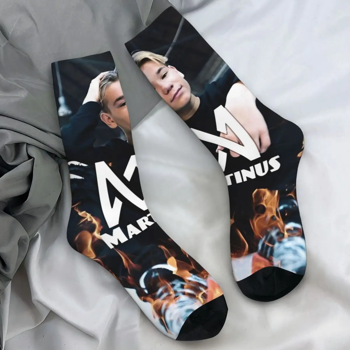 

Men Socks Marcus And Martinus Twin Boys MM Singer Stockings Autumn Fashion Medium Soft Socks Custom Cycling Anti Sweat Socks