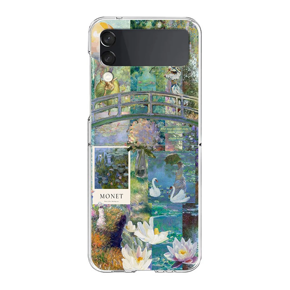 جراب هاتف من Claude Monet Art ، صلب قابل للطي شفاف PC ممتص صدمات ، غطاء شفاف ، Samsung Galaxy Z Flip 3 4 5 #5