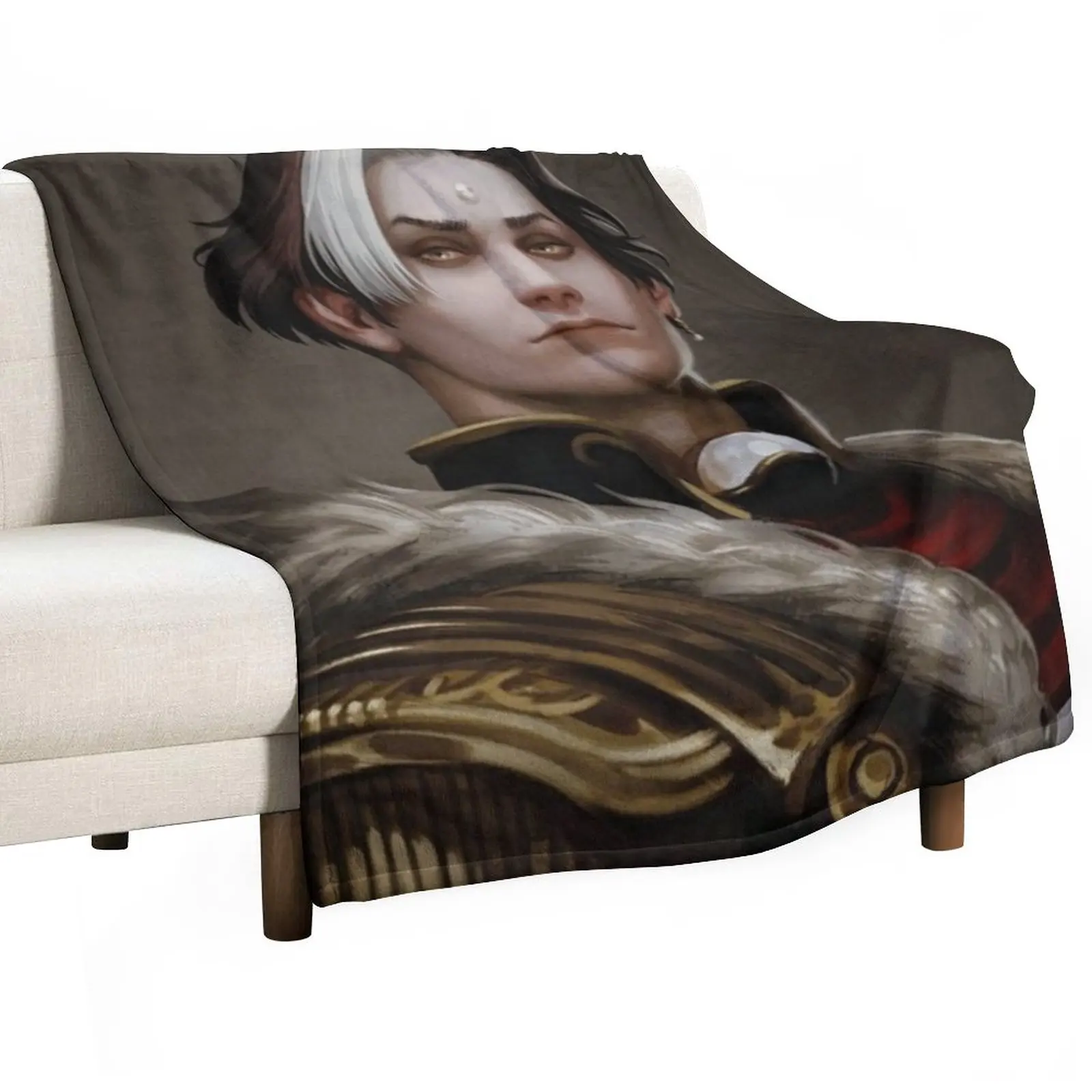 

Solus zos Galvus portrait Throw Blanket Fluffy Shaggy Blanket blankets and throws Blanket Sofa