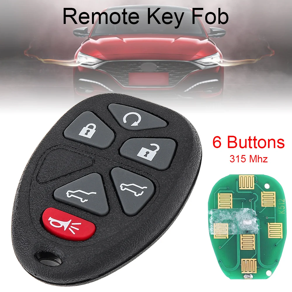 

315MHz 6 Buttons Car Key Fob Shell Keyless Entry Remote Key Case for Bu ick Ca dillac Esca lade Chev rolet G MC Yu kon 2007-2010