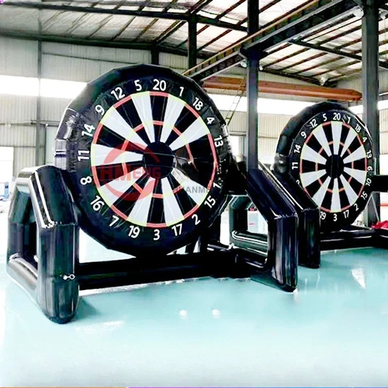 Inflatable Outdoor Soccer Dart Board Kick Dart Board Sticky Football & Blower & Support Frame - Giant Outdoor Game air lock