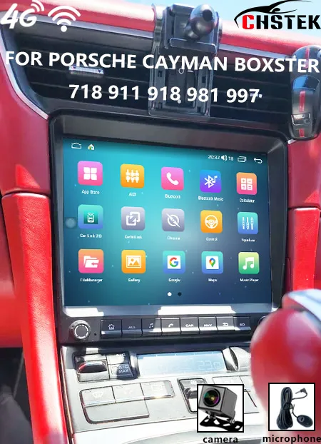 CHSTEK Autoradio Carplay für Porsche Cayman Boxster 718 911 918 981 997 Android Bluetooth Upgrade Modelle Drahtlose GPS WIFI Auto