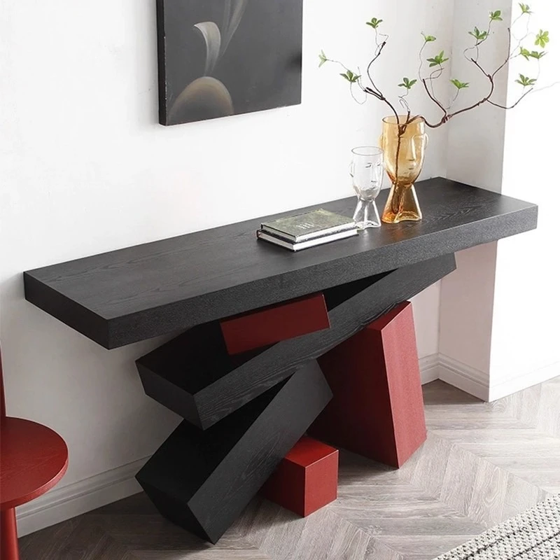 

Solid wood entrance table, living room household very narrow end view table