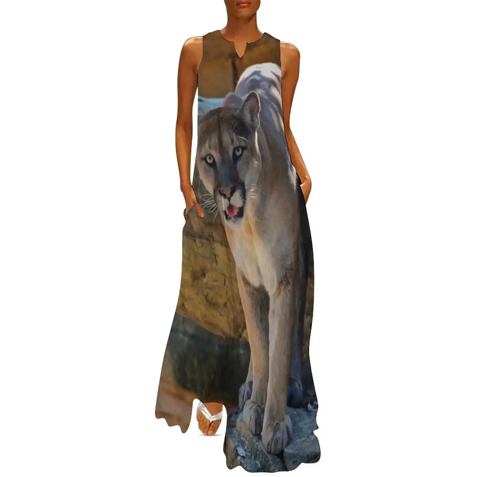 

Mountain Lion Long Dress Long veiled dresses Prom gown ladies dresses for special occasion Dance dresses Dress