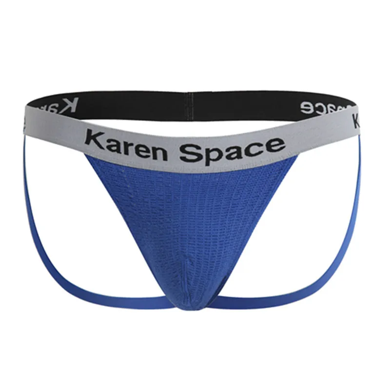 Men's Breathable Mesh Jockstrap - Sexy U-Pouch T-Back Underwear with Karen Space Logo Waistband Underpants Fashion Daily Panties