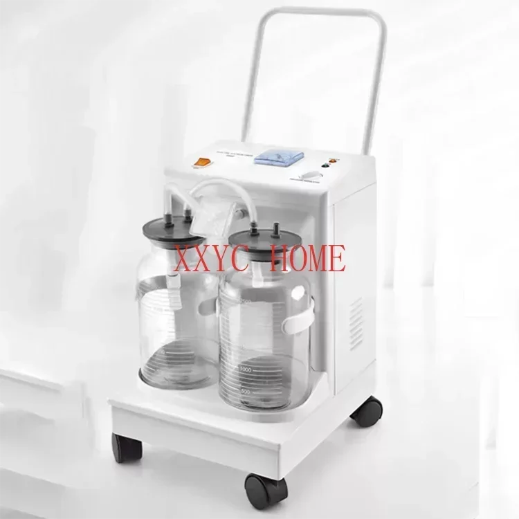 Hot sell Medical electric suction pump apparatus aspirator double bottles suction trolley unit machine vaccum suction machin