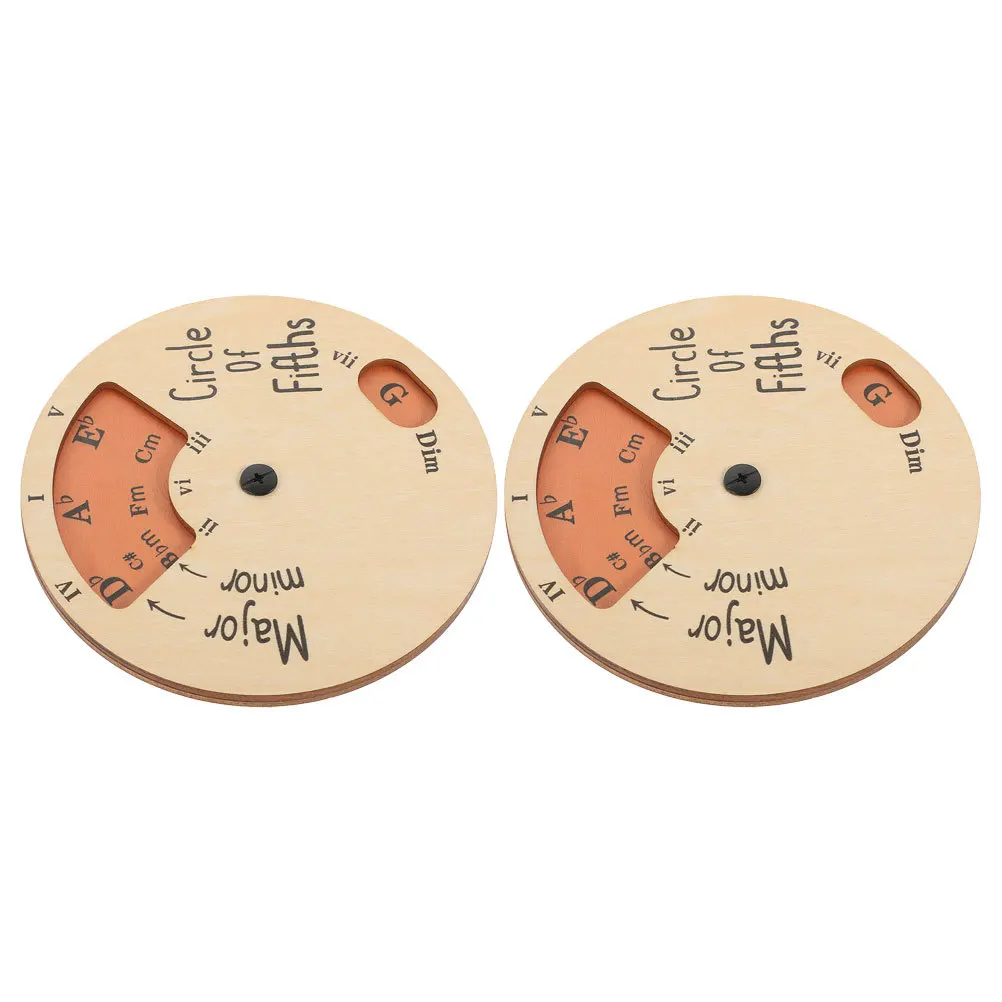 

2Pcs Wood Melody Tool Circle of Fifths Wheel Compact Chord Progression Aid for Guitar Piano Bass Ukulele Musician Practice