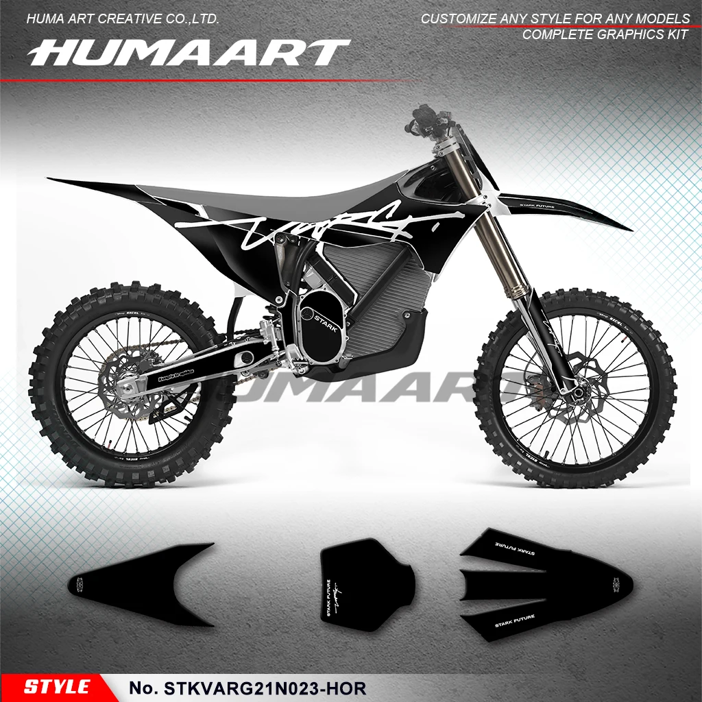 

HUMAART MX Stickers Adhesive Decals for Stark Future Varg Electric Dirt Bike, White Black, Style No.STKVARG21N023-HOR
