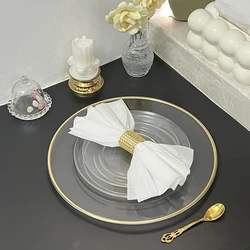 100PCS Charger Plates Plastic Decorative Service Plate Party Dinner Serving Tray Wedding Christmas Banquet Table Organizer Bowls