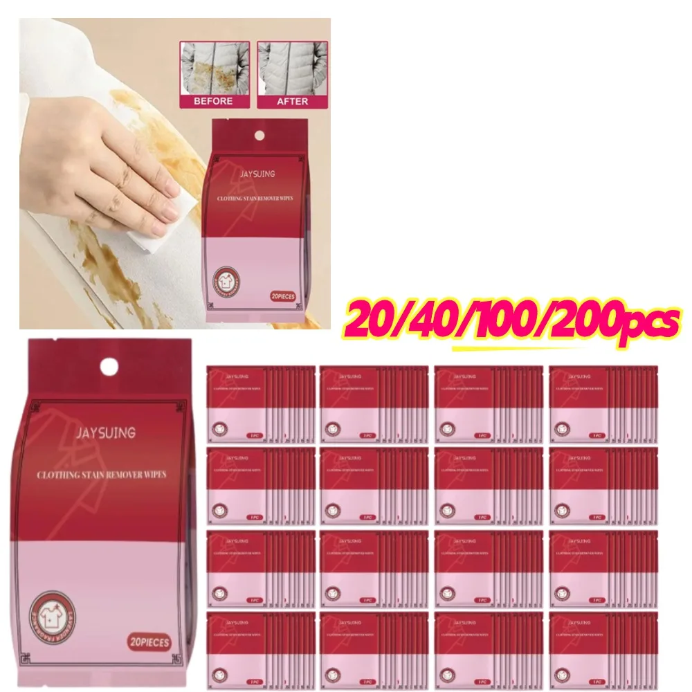 

Clothes Cleaning Wipes, Individually Packaged Clothes Wipes Jacket Stain Cleaning Down Wet Wipes Remover Wipes Removal Wipes