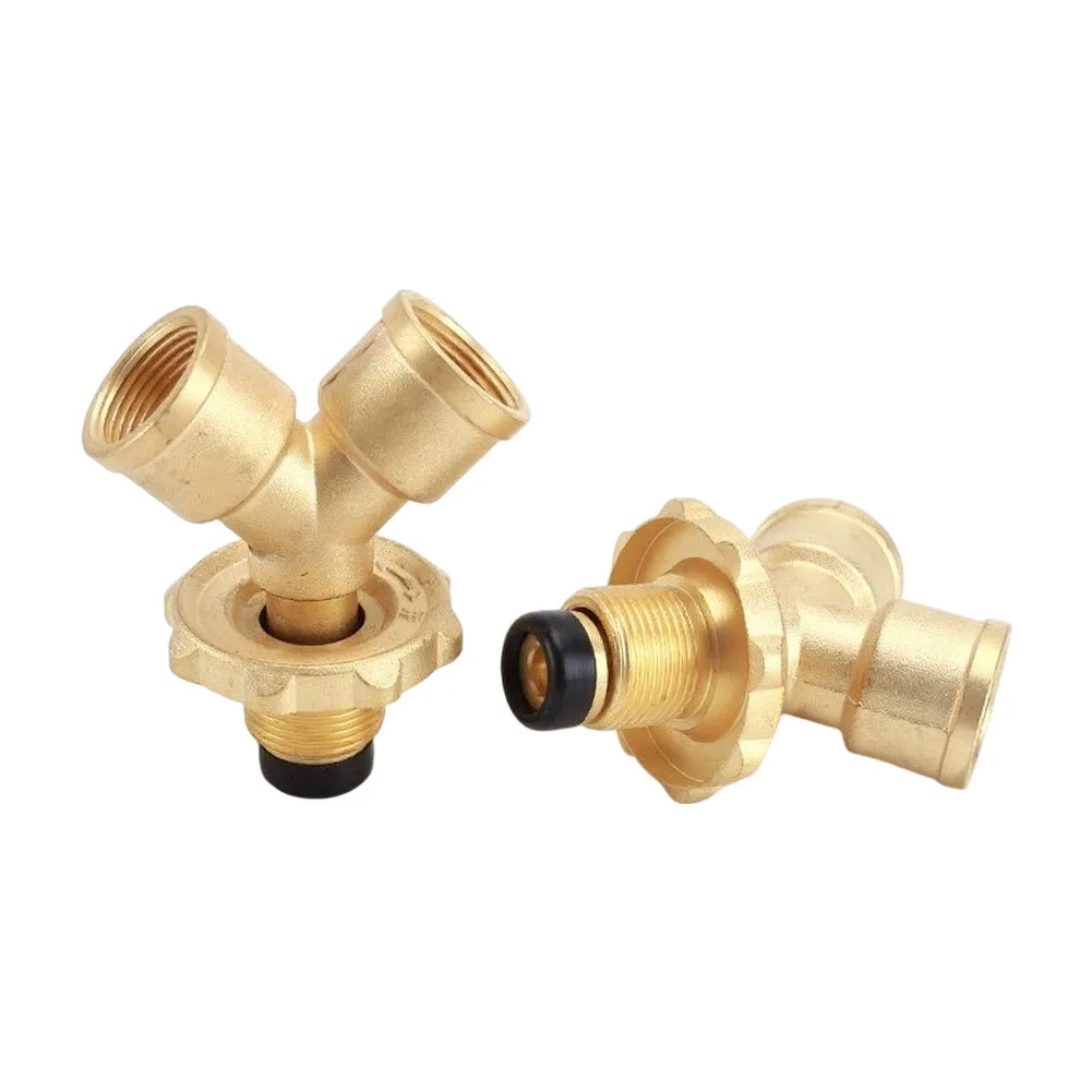 Outdoor Propane Y Splitter Adapter for Running Grill and or Stove and Heater from Same Propane Tank Without Switching