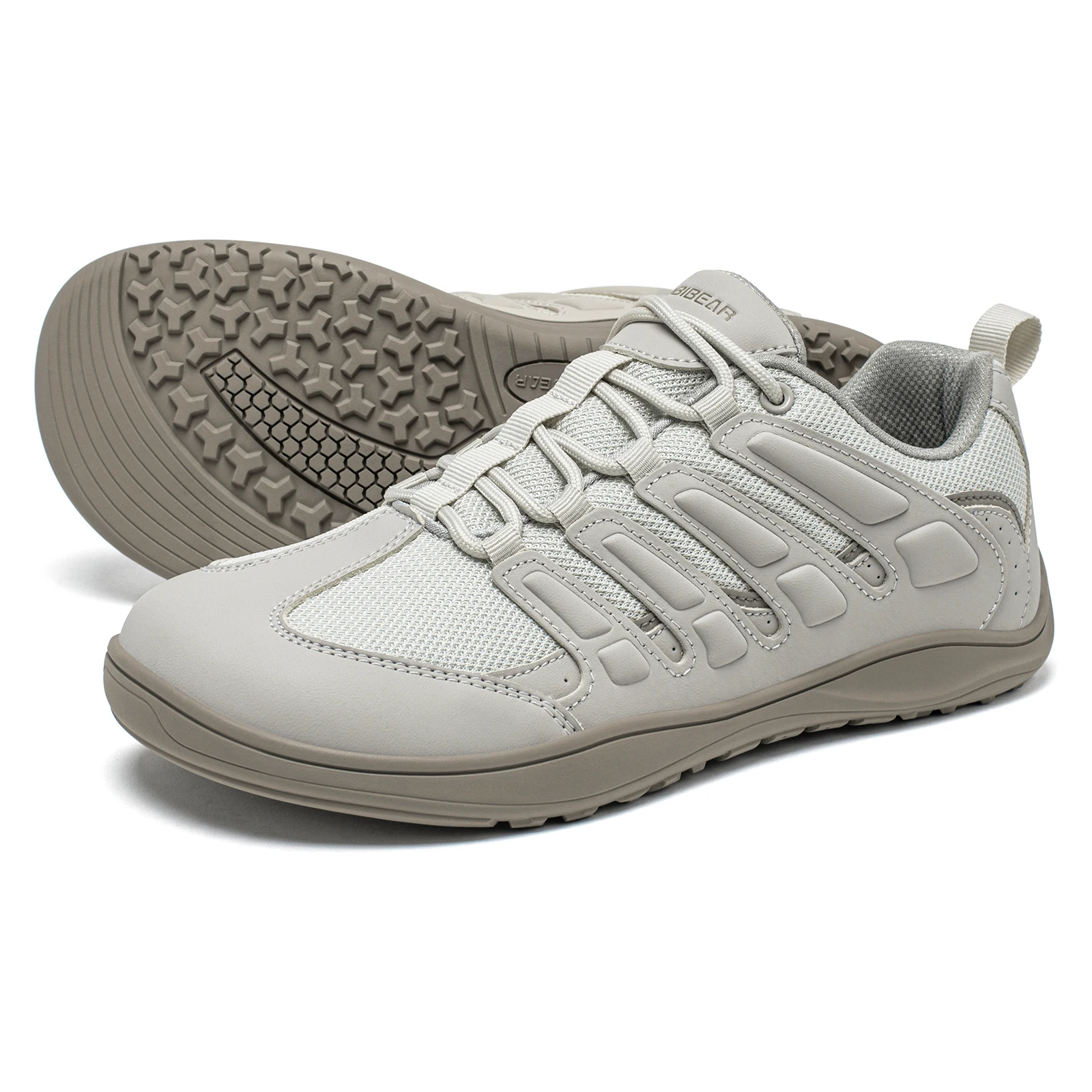 

HOBIBEAR Mens Womens Barefoot Shoes Wide Toe Box Artificial leather Sneakers Casual Outdoor Lace-Up Walking Shoes