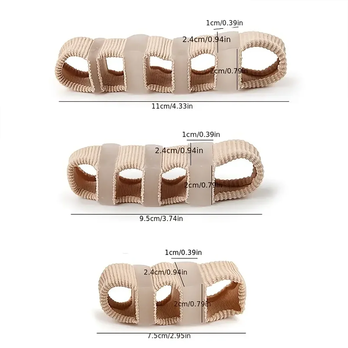 1 Stück Silikon-Zehenspreizer mit 5 Löchern/4 Löchern/3 Löchern – Fußpflege, hilft beim Schlafen, erleichtert das Gehen und das Anziehen von Schuhen, wiederverwendbar, Mehrfachloch-Design, waschbarer Zehenspreizer – Detail 2