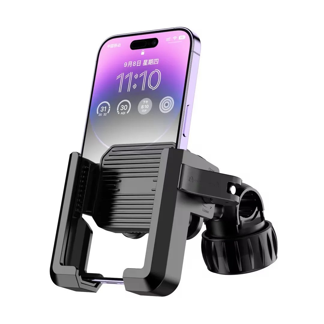 Supporto per telefono per moto per bici elettrica con smorzatore di vibrazioni Supporto per manubrio regolabile universale per bici elettrica, scooter